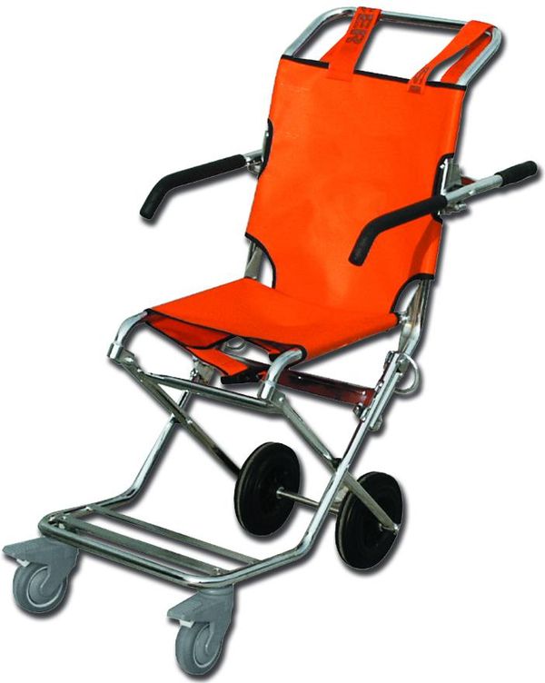 SEDIA PORTANTINA DA EVACUAZIONE A 4 RUOTE in acciaio - con braccioli - peso 12kg - portata 116kg