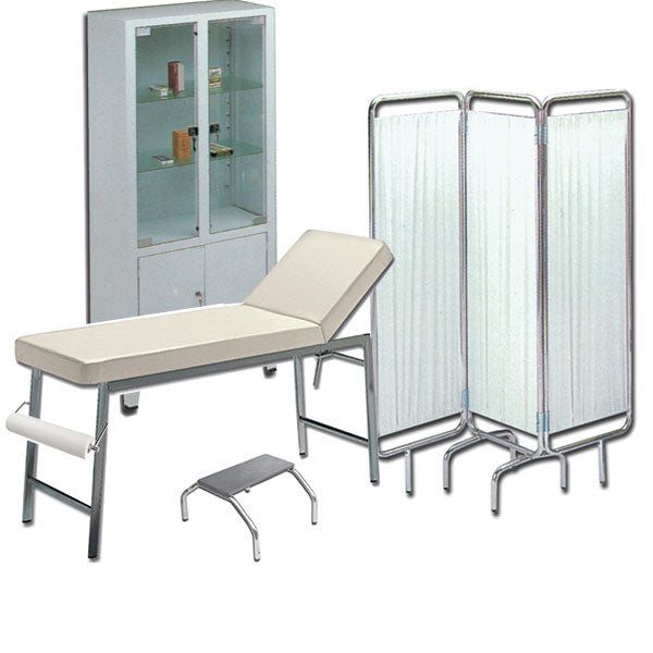 KIT AMBULATORIO completo di lettino predellino paravento vetrinetta