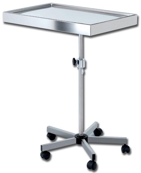 TAVOLO DI MAYO VASSOIO in acciaio inox - 70x45cm - con carrello a 5 rotelle