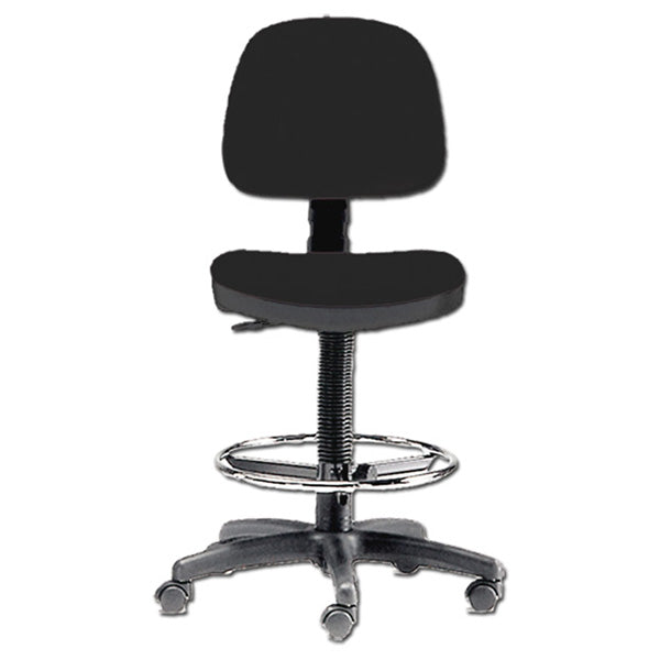SGABELLO GIREVOLE VERCELLI CON SEDILE E SCHIENALE in finta pelle + poggiapiedi - altezza regolabile 60-86cm - vari colori