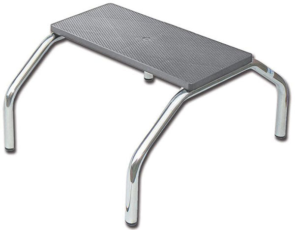 SCALETTA PREDELLINO in tubolare cromato - 1 gradino in plastica antiscivolo - portata 90kg - 40x51xh.25cm