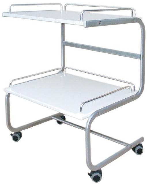 CARRELLO OSPEDALIERO PER MEDICAZIONE in tubo ovale - 2 ripiani - 50x60xh.80cm