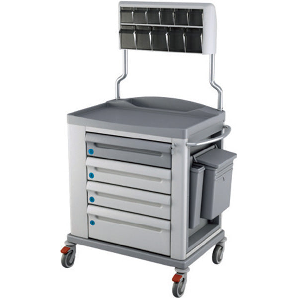CARRELLO MULTIFUNZIONE MEDICAZIONE KS STANDARD - 4 cassetti - serratura - 92x71xh.108cm