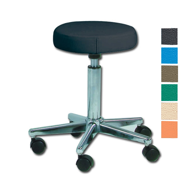 SGABELLO GIREVOLE CON SEDILE IMBOTTITO in similpelle - sedutaØ30cm - altezza regolabile 50-60cm - vari colori