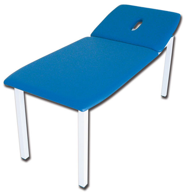 LETTINO VISITA MEDICA LARGE CON FORO in metallo - 193x80xh.78cm - portata 180kg - blu