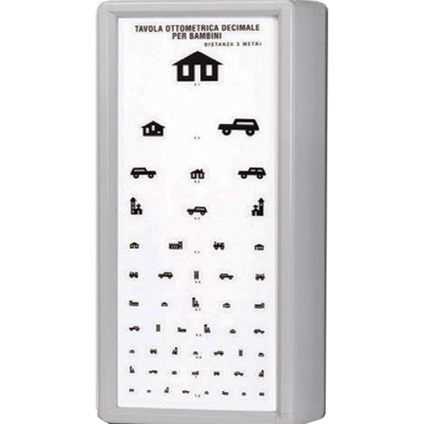 OTTOTIPO / TAVOLA OPTOMETRICA PER BAMBINI - distanza di lavoro 3m - non luminoso - pediatric