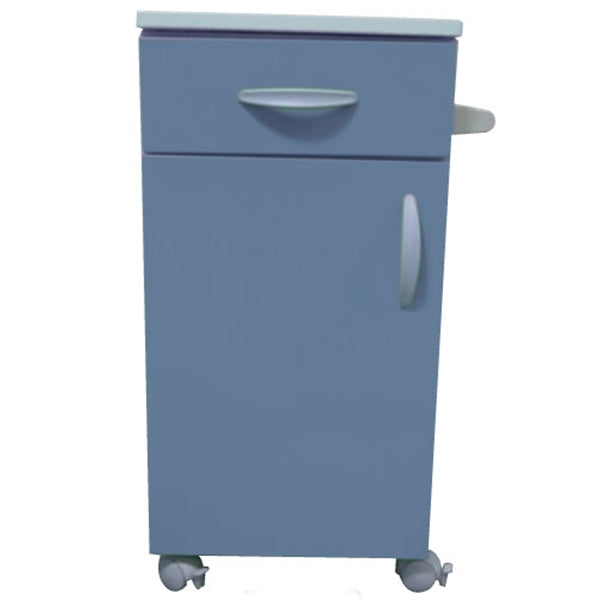 COMODINO CON CASSETTO FEBO in lamiera d'acciaio blu - 42x40xh.80cm