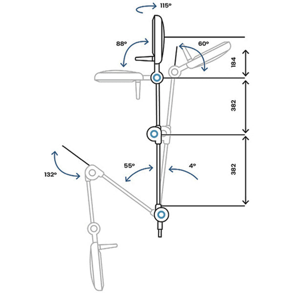 LAMPADA DA VISITA A LED PRIMALED-FIX - 105000 lux - 4500°K - potenza 20W - su carrello