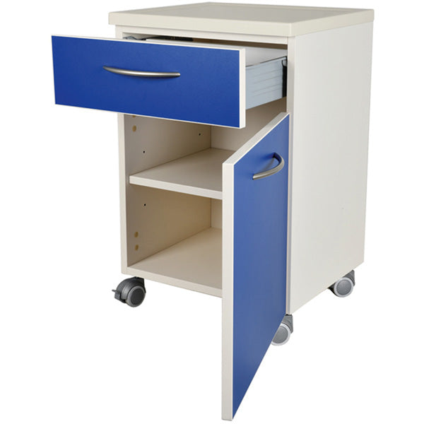 COMODINO CON CASSETTO ARTEMIDE in agglomerato di legno blu - 45x40xh.75cm