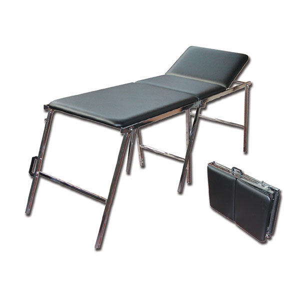 LETTINO PIEGHEVOLE PORTATILE REGOLABILE A VALIGIA - peso 17kg - portata 95kg - nero