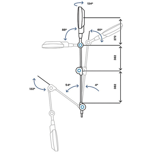 LAMPADA DA VISITA LED ALFA FIX - 60000 lux - 4500°K - potenza 18W - su carrello