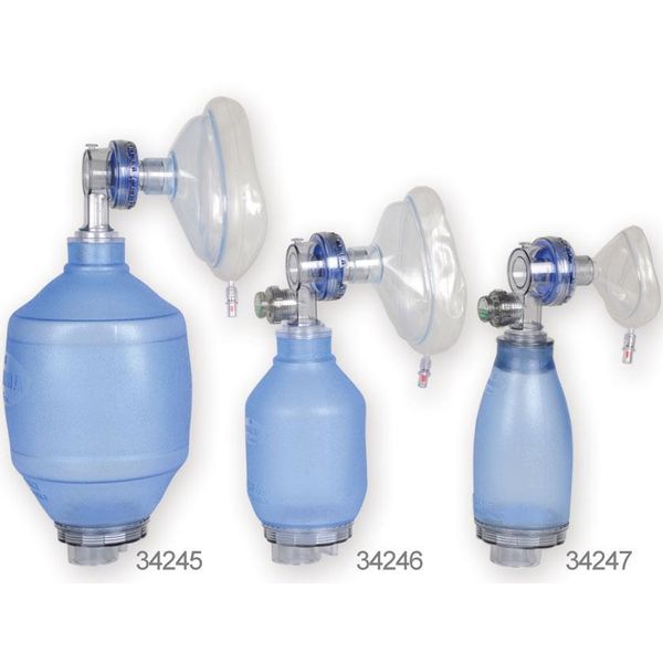 PALLONE RIANIMATORE IN SILICONE - 280ml - con maschera n.1 - neonatale