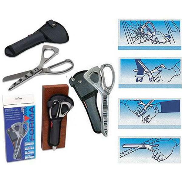 FORBICE DI EMERGENZA FORMA con astuccio - taglia cinture e frangivetro - 23,5x10,5cm