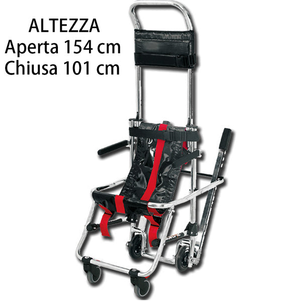 SEDIA PORTANTINA DA EVACUAZIONE SCENDISCALE SKID in alluminio - peso 10kg - portata 150kg