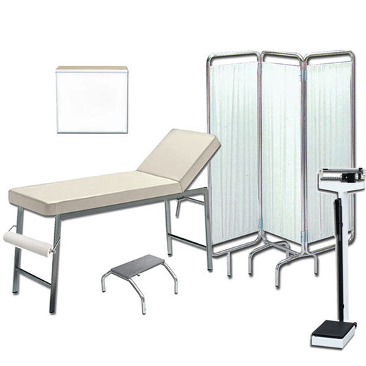 KIT AMBULATORIO completo di lettino predellino paravento bilancia negativoscopio
