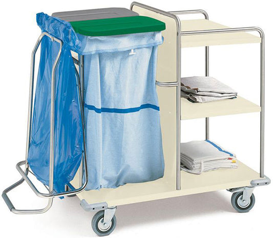 CARRELLO BIANCHERIA in acciaio verniciato - 133x65xh.104cm