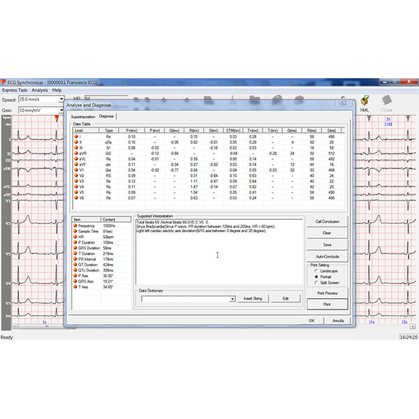 ELETTROCARDIOGRAFO ECG CONTEC 300G - 12 DERIVAZIONI - 3 canali - con display