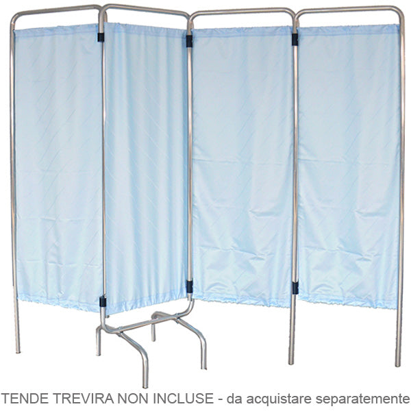 STRUTTURA PARAVENTO IN ALLUMINIO - 4 ANTE - 200xh.170cm - tende non incluse