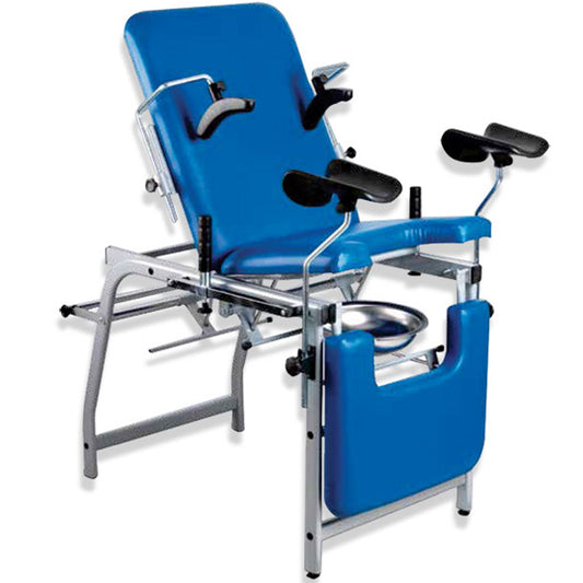 LETTINO GINECOLOGICO 3 SEZIONI in tubolare d'acciaio - portata 150kg - posizione trendelenburg - blu