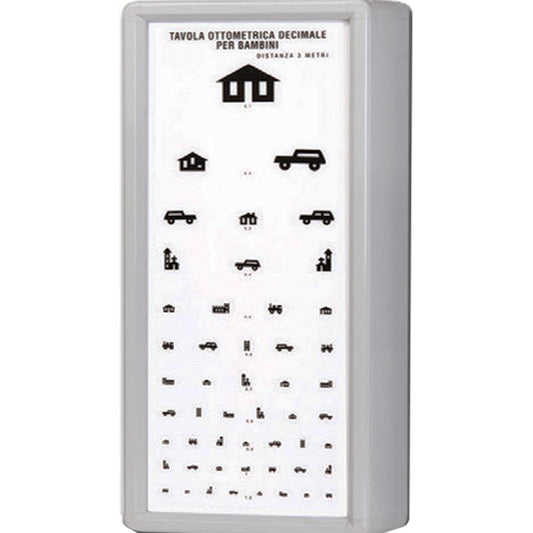 OTTOTIPO / TAVOLA OPTOMETRICA PER BAMBINI - distanza di lavoro 3m - non luminoso - pediatric