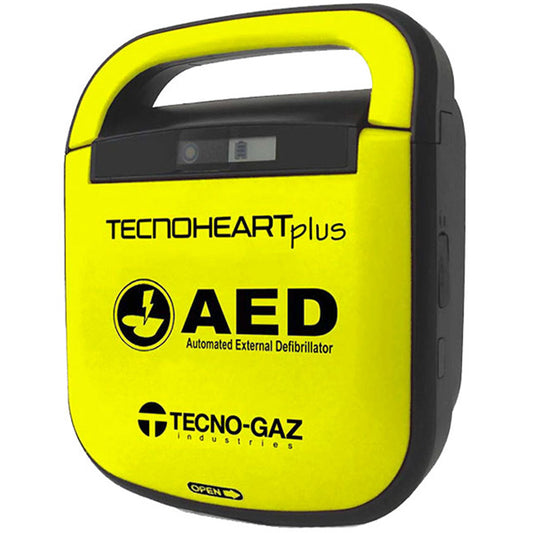 DEFIBRILLATORE DAE SEMIAUTOMATICO TECNO-GAZ TECNOHEART PLUS completo di accessori con borsa - adulto / pediatrico - garan