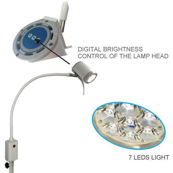 LAMPADA DA VISITA SU STATIVO - HYRIDIA A 7 LED - con braccio flessibile