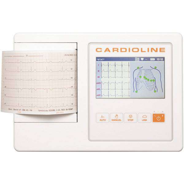 ELETTROCARDIOGRAFO / ECG CARDIOLINE 100L GLASGOW - intepretativo - 12 derivazioni - 3/6 canali - display touch