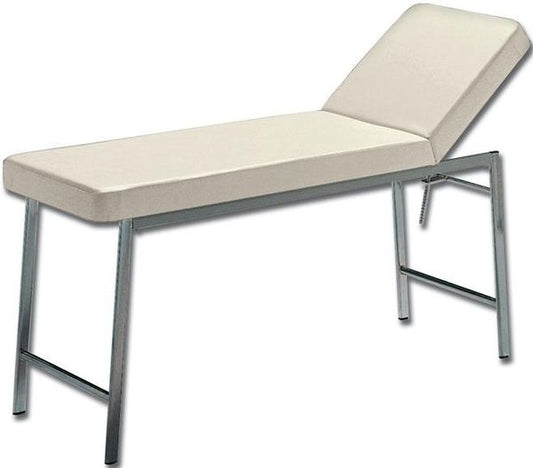 LETTINO VISITA MEDICA REGOLABILE in acciaio cromato - 180x57xh.73cm - portata 120kg - beige