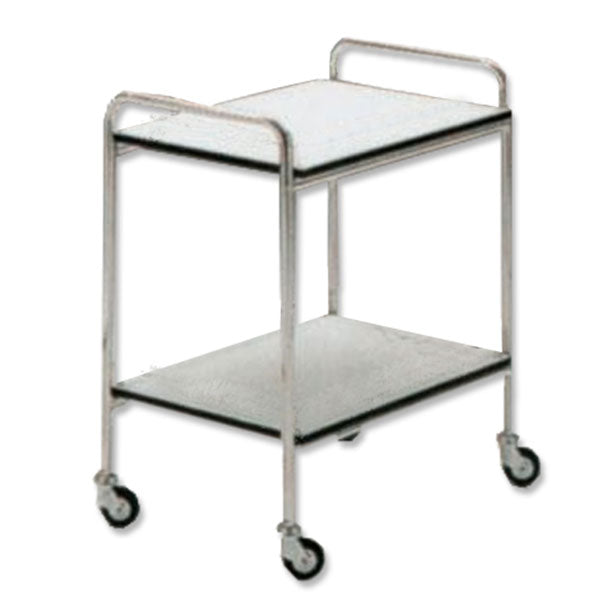 CARRELLO OSPEDALIERO PER MEDICAZIONE MEDIO in alluminio - 2 ripiani - 70x50xh.77cm