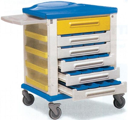 CARRELLO FARMACIA STANDARD - 6 cassetti - serratura - 82x64xh.100cm