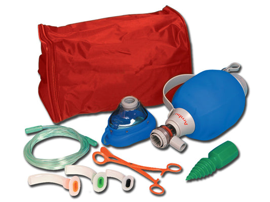 KIT PALLONE AMBU MARK IV con maschera n.5 - completo di accessori in sacca